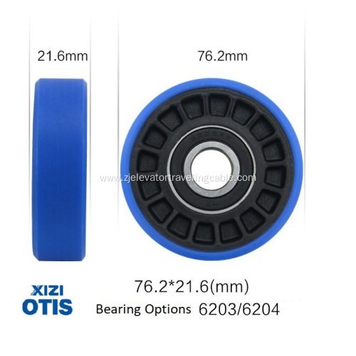 76mm Step Roller for Xizi OTIS Escalators 76.2*21.6*6203/6204